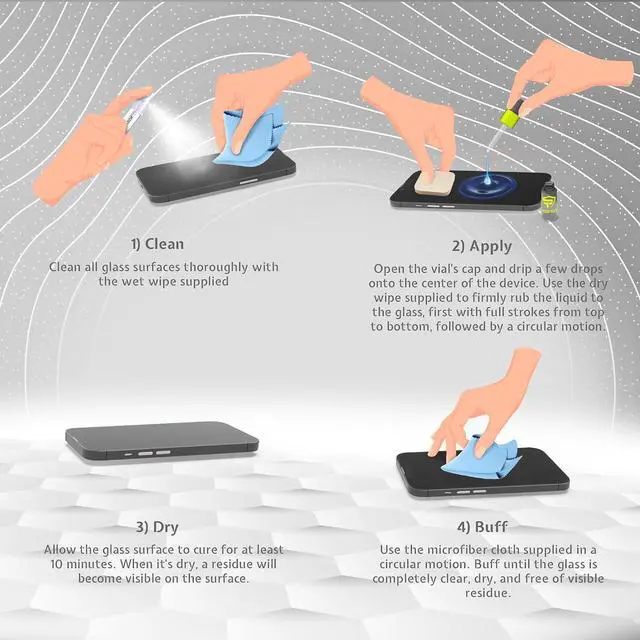 Alt view image 4 of 5 - ProofTech DROP ON Liquid Glass Screen Protector for up to 10 Devices - Wipe On Scratch and Crack Resistant Nano Protection for All Phones Tablets Smart Watches Universal