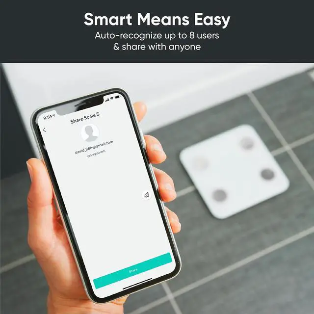 Alt view image 4 of 7 - Wyze Scale S Smart Scale for Body Weight & Fat, Bluetooth, 400 lb, White