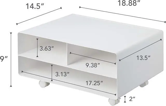 Alt view image 7 of 7 - YAMAZAKI Home Desktop Printer Stand - Computer Accessory Office Organizer Steel One Size White