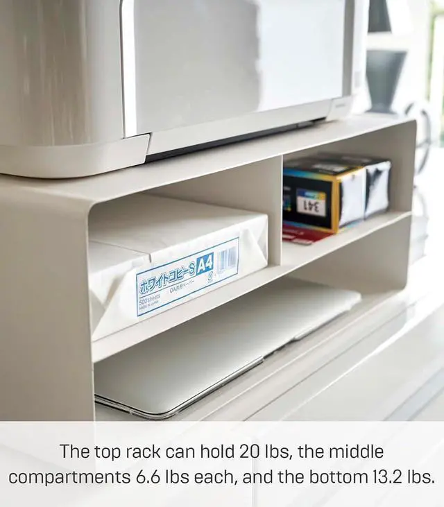 Alt view image 6 of 7 - YAMAZAKI Home Desktop Printer Stand - Computer Accessory Office Organizer Steel One Size White