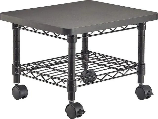 Main image of Safco Onyx Rolling Cart Printer Stand, Under-Desk Mobile Utility Table for Home Office with Steel Shelf, Black