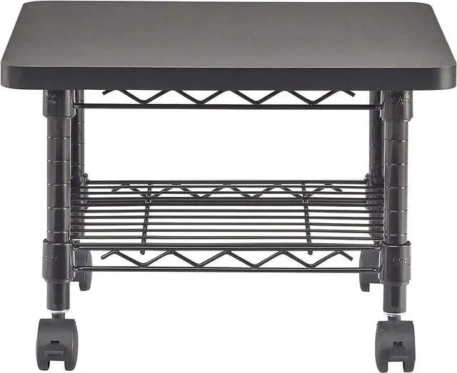 Alt view image 2 of 7 - Safco Onyx Rolling Cart Printer Stand, Under-Desk Mobile Utility Table for Home Office with Steel Shelf, Black