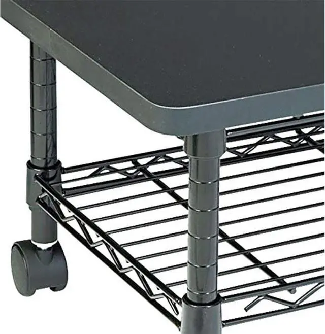 Alt view image 3 of 7 - Safco Onyx Rolling Cart Printer Stand, Under-Desk Mobile Utility Table for Home Office with Steel Shelf, Black
