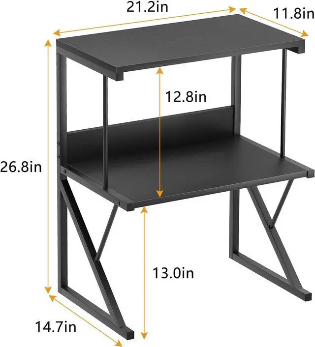Alt view image 3 of 7 - aboxoo Printer Stand for Desk to Save Space, Metal+Wood for Home Office