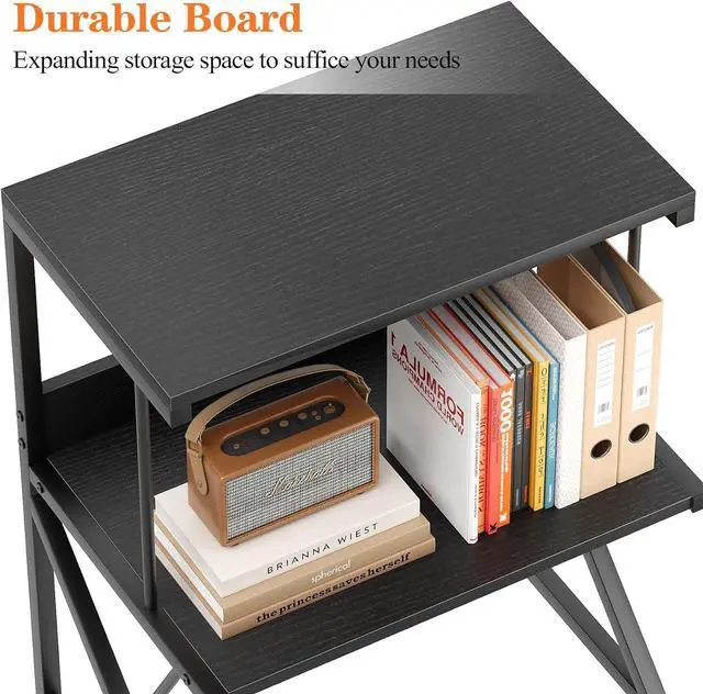 Alt view image 5 of 7 - aboxoo Printer Stand for Desk to Save Space, Metal+Wood for Home Office