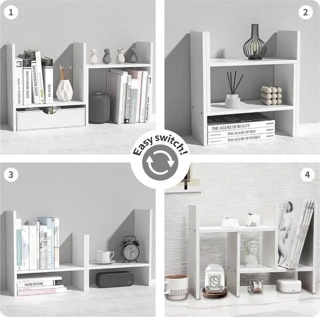 Alt view image 4 of 7 - MASAKA B&W Adjustable Stackable Office Supplies Desk Organizer