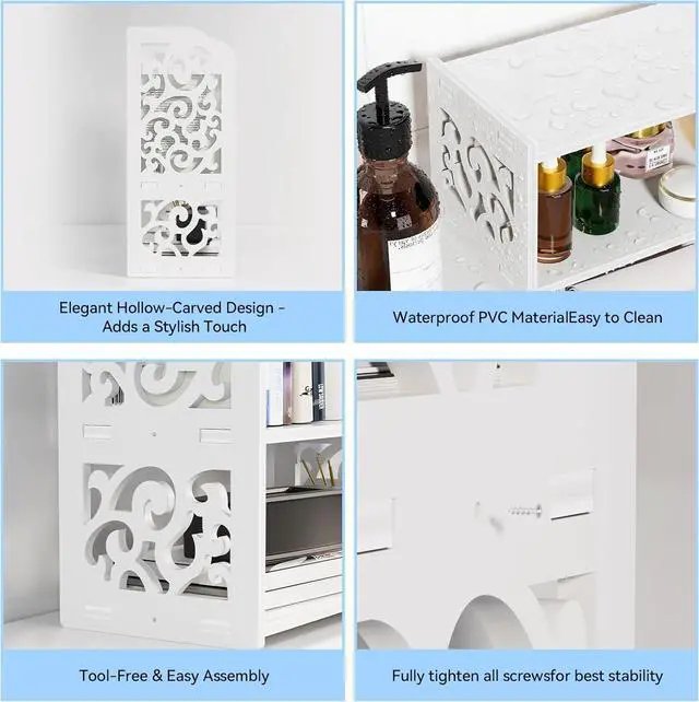 Alt view image 6 of 7 - YGYQZ Adjustable Desktop Shelf Organizer, 3-Tier Desk Shelf, White Pattern