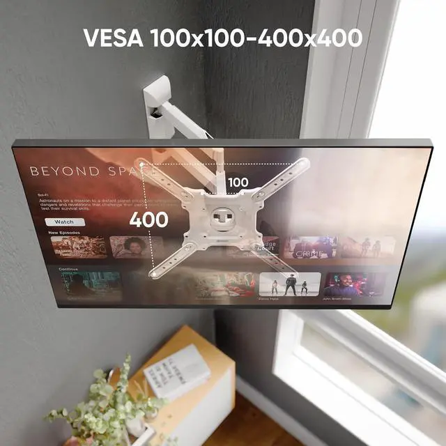 Alt view image 6 of 7 - ONKRON Full Motion TV Wall Mount 32-65", 77 lbs, max VESA 400x400, White