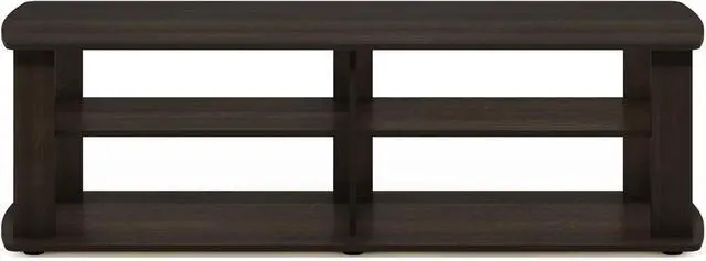 Alt view image 5 of 6 - Furinno Nelly TV Stand, 3-Tier Entertainment Center with Open Shelves Storage, TV Console for TV up to 55 Inch, Soft Edges, for Living Room, Bedroom, Dark Brown