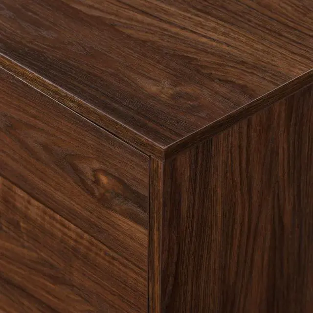 Alt view image 3 of 7 - Walker Edison Nora Modern Minimal Open-Shelf TV Stand for TVs up to 80 Inches, 70 Inch, Dark Walnut