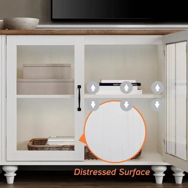 Alt view image 5 of 7 - WAMPAT TV Stand for 43 Inch TV with Storage Cabinet, White