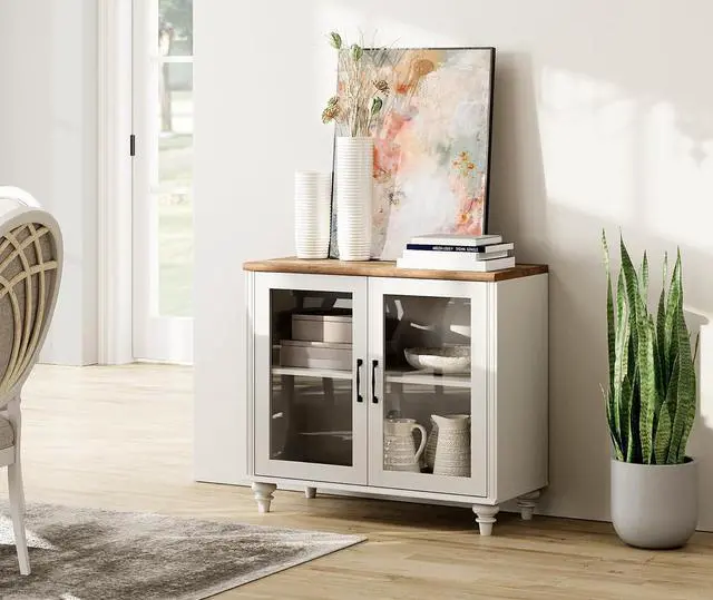 Alt view image 7 of 7 - WAMPAT TV Stand for 43 Inch TV with Storage Cabinet, White