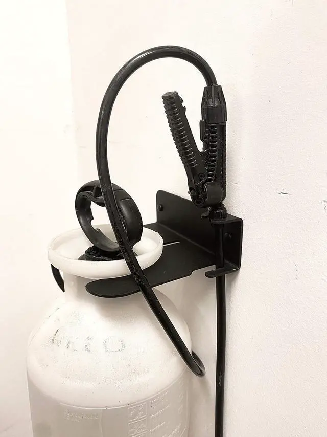Alt view image 6 of 6 - Koova Garden Pump Sprayer Holder | Wall Mounted Garden Tool Garage Organizer and Storage | FIts Round Bottles up to 2.5 Gallons | for Lawn, Plant, Water Sprayers