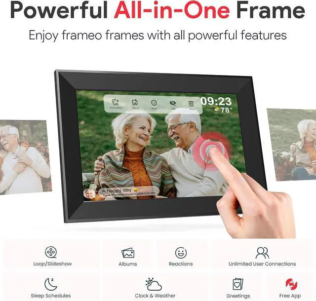 Alt view image 3 of 6 - Skyrhyme 10.1 Inch Digital Picture Frame with 32GB Storage, Frameo WiFi Digital Photo Frame, 1280 * 800 IPS Touch Screen, Auto-Rotate Slideshow, Easy to Share Photo/Video via Free App