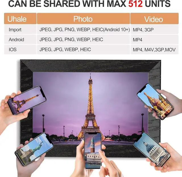 Alt view image 5 of 7 - Digital Photo Frame 10.1 inch,WiFi Digital Picture Frame