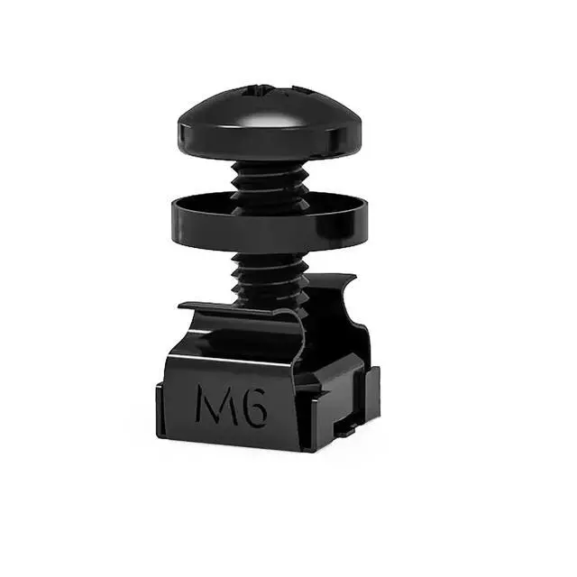 Alt view image 4 of 6 - 60-Pack M6 x 16mm Screws and Cage Nuts for Server Rack Screws for Rack Shelf Cabinets Rack Mount 1U 2U 6U 12U M6 Rack Screw cage nut - Black