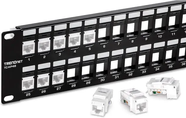 Alt view image 6 of 7 - TRENDnet 48-Port Blank Keystone 2U HD Patch Panel, TC-KP48