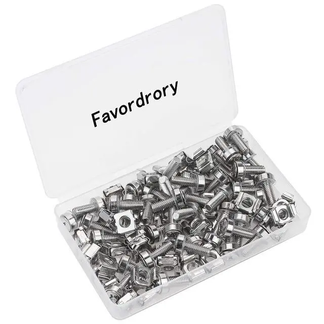 Alt view image 2 of 7 - 30 Pack M6 x 20mm Rack Mount Cage Nuts, Screws and Washers for Rack Mount Server Cabinet, Rack Mount Server Shelves, Routers (Silver)