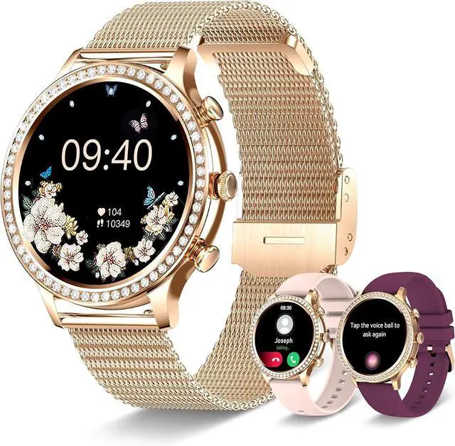 Main image of Women's Smart Watch(Call Receive/Dial), Fitness Tracker Waterproof Smartwatch for Android iOS Phones with 1.32" HD Full Touch Screen AI Voice Control Heart Rate Sleep Monitor Pedometer