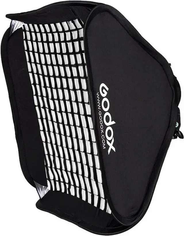 Alt view image 2 of 7 - Godox Softbox 32"x32"/80x80cm with Grid, S2 S-Type Speedlite Bracket & Bag