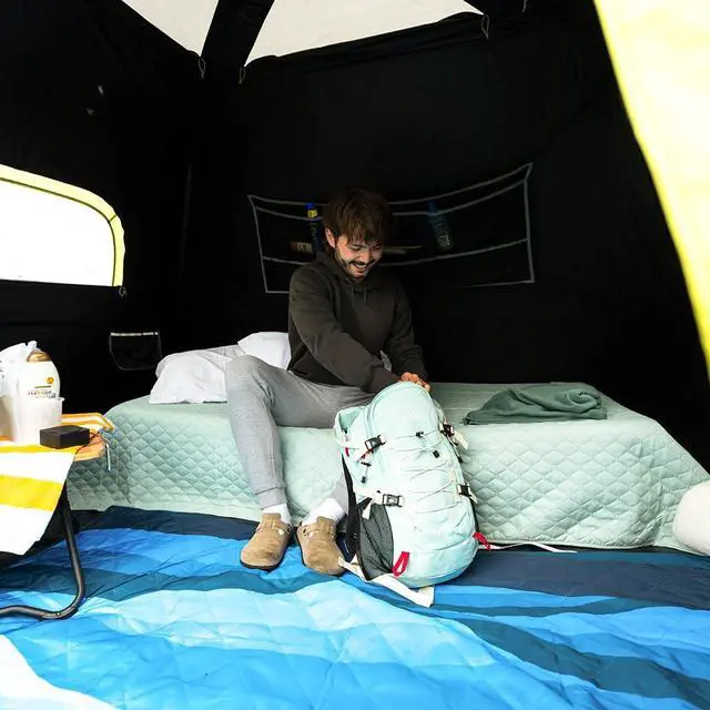 Alt view image 4 of 7 - CORE Blackout Instant Cabin Tent | Large Family Pop Up Dark Room Tent with Easy Camp Setup | Included Storage Pockets for Outdoor Camping Accessories