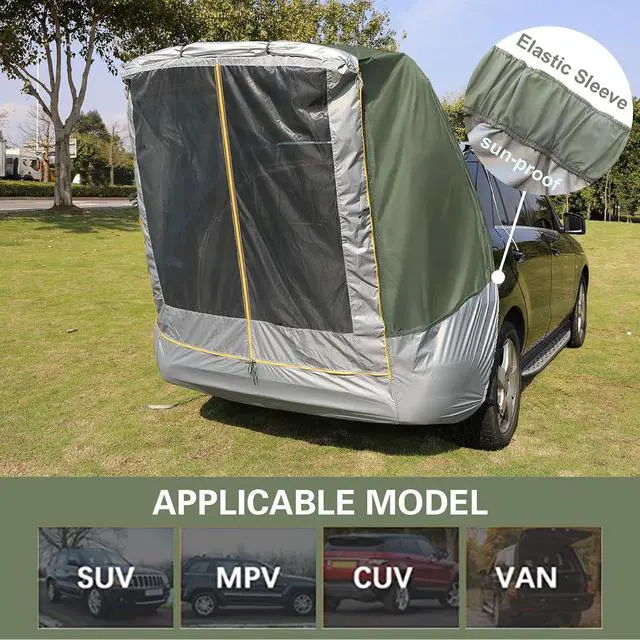 Alt view image 3 of 7 - SUV Tailgate Tent with Awning, 2-Person Hatchback Tent for Camping