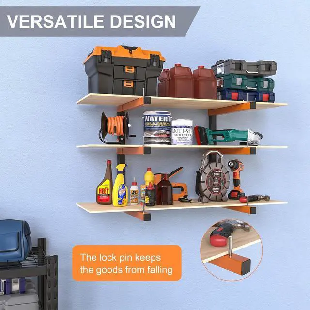 Alt view image 5 of 7 - Lumber Storage Rack Wall Mount, Foldable 9-Level Wood Storage Rack