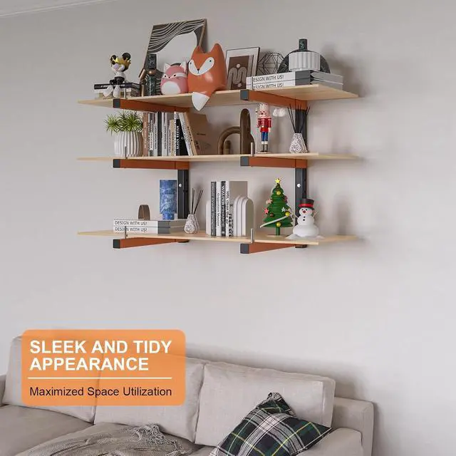 Alt view image 7 of 7 - Lumber Storage Rack Wall Mount, Foldable 9-Level Wood Storage Rack