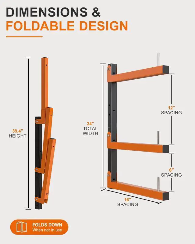 Alt view image 2 of 7 - Acools Lumber Storage Rack Wall-Mounted Lumber Racks (B-2 PACK)