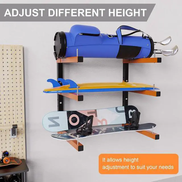 Alt view image 6 of 7 - Lumber Storage Rack Wall Mount, Foldable 9-Level Wood Storage Rack