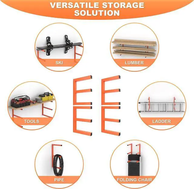 Alt view image 3 of 7 - Ultrawall Lumber Storage Rack, Wall Mount Wood Storage Racks
