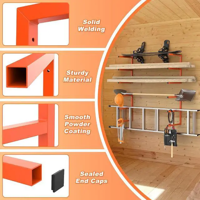 Alt view image 5 of 7 - Ultrawall Lumber Storage Rack, Wall Mount Wood Storage Racks