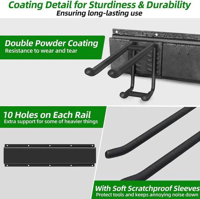 Alt view image 3 of 7 - PIYILO 48 in Garage Tool Organizer Wall Mount, Adjustable Tool Storage Rack