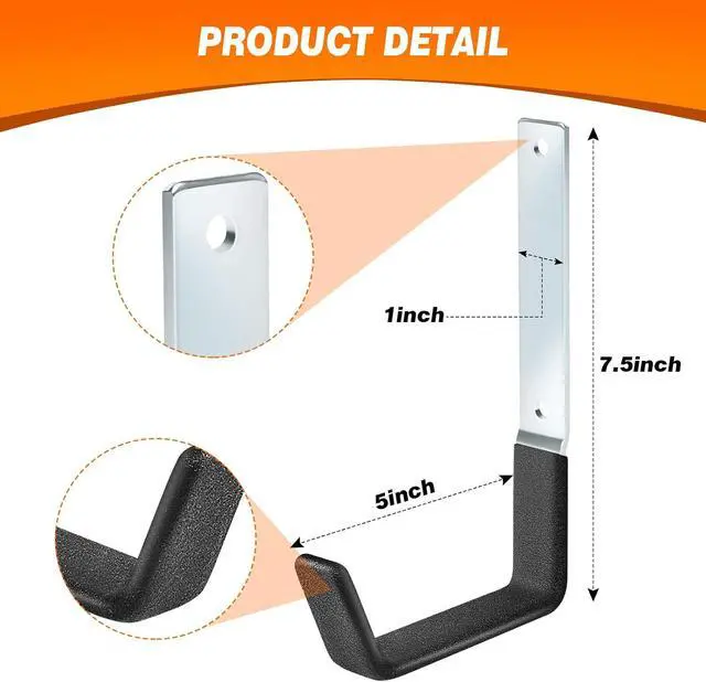 Alt view image 6 of 7 - TVKB Garage Hooks Heavy Duty Bike Hooks for Garage Set of 8 Tool Organizers and Storage Wall Mount Storage Tool Holder Hanger for Ladder Garden Hose Shed Shop