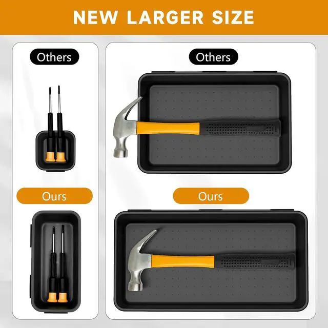 Alt view image 6 of 7 - Tool Box Organizer Tray, 60 PCS & 5 Sizes, Black