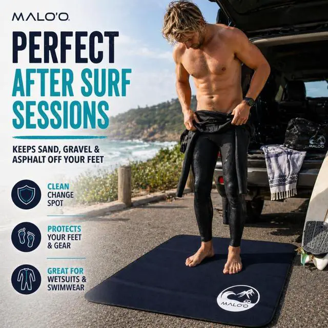 Alt view image 3 of 7 - Maloo Changing Mat 4mm Neoprene Waterproof Surf Changing Mat, 36 x 30 Portable Wetsuit Changing Pad with Mesh Storage Bag, Quick-Dry Outdoor Mat for Beach, Camping, Van Life & Travel