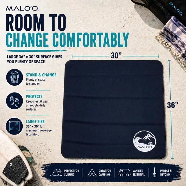 Alt view image 6 of 7 - Maloo Changing Mat 4mm Neoprene Waterproof Surf Changing Mat, 36 x 30 Portable Wetsuit Changing Pad with Mesh Storage Bag, Quick-Dry Outdoor Mat for Beach, Camping, Van Life & Travel