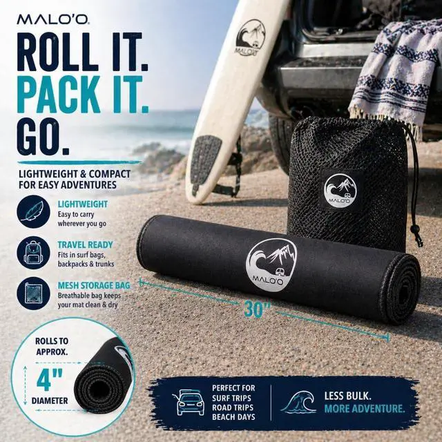 Alt view image 7 of 7 - Maloo Changing Mat 4mm Neoprene Waterproof Surf Changing Mat, 36 x 30 Portable Wetsuit Changing Pad with Mesh Storage Bag, Quick-Dry Outdoor Mat for Beach, Camping, Van Life & Travel