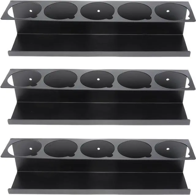 Main image of RealPlus Aerosol Spray Can Holder Rack Organizer, 5 Can Spray Bottle Holder Heavy-Duty Steel Wall Mounted for Garage and Workspace, Pack of 3