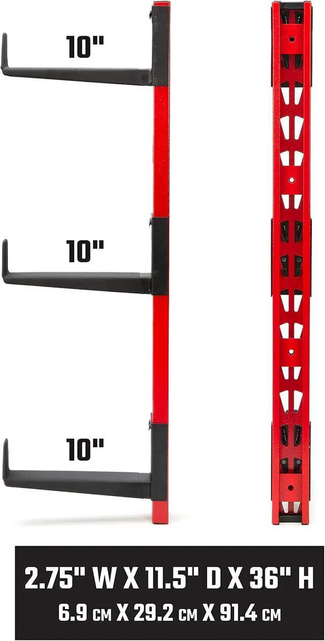 Alt view image 3 of 7 - CRAFTSMAN 6-Arm, 10-Inch Deep Cantilever Rack Workshop for Wood, Lumber or Pipe Storage System, Arms Feature Anti-Marring Rubberized Coating and Roll Stops, 150-pound Capacity