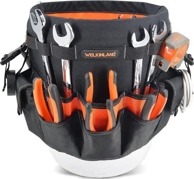 Main image of WELKINLAND 5 Gallon Bucket Tool Organizer, 47-Pocket 15L Bucket Tool Bag