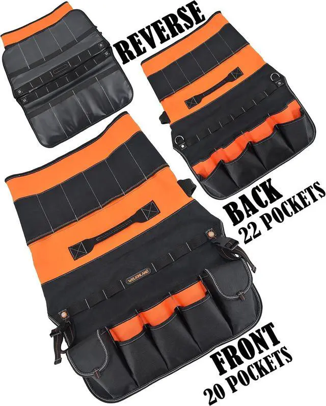 Alt view image 5 of 7 - WELKINLAND 5 Gallon Bucket Tool Organizer, 47-Pocket 15L Bucket Tool Bag