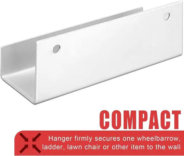 Alt view image 4 of 7 - Blulu 4 Pcs Wall Mount Ladder Wall Wheelbarrow Hanger, White