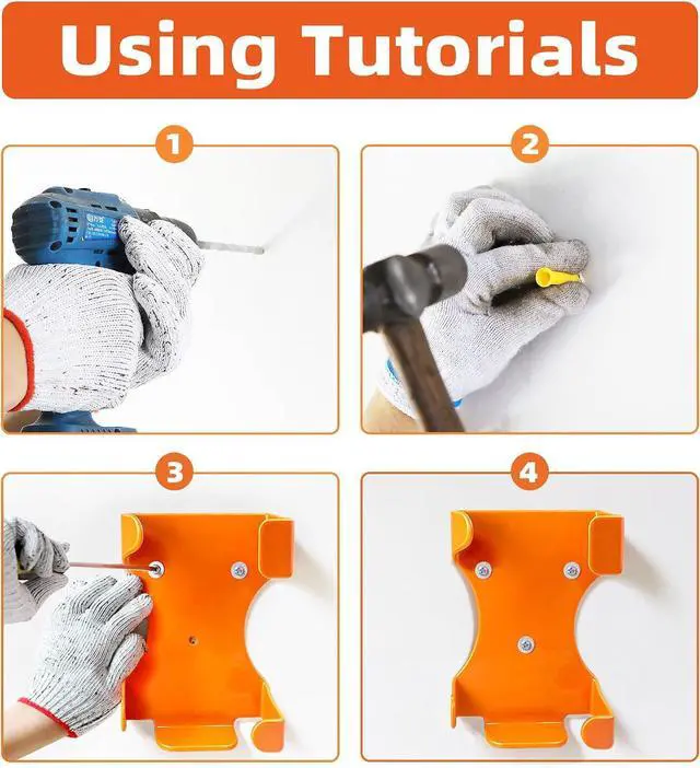 Alt view image 6 of 6 - Leaf Blower Hanger, 1 Pack Upgrade Handheld Blower Rack for Garage Wall