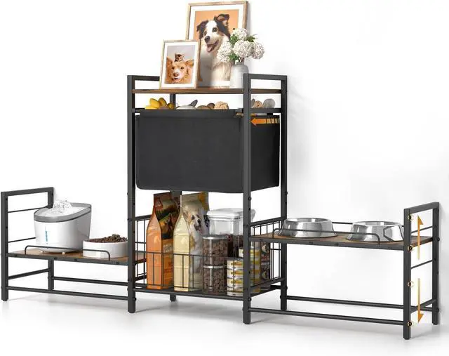 Main image of Lomivra Dog Feeding Station with 2 Elevated Bowl Stands & Large Storage