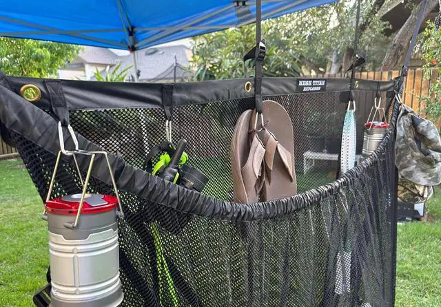 Alt view image 3 of 7 - Campsite & Pool Organizer, Extra-Large Outdoor Mesh Storage Bag