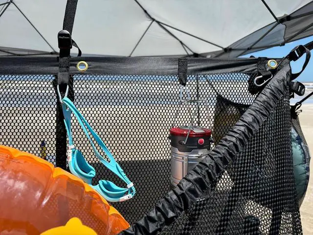 Alt view image 6 of 7 - Campsite & Pool Organizer, Extra-Large Outdoor Mesh Storage Bag