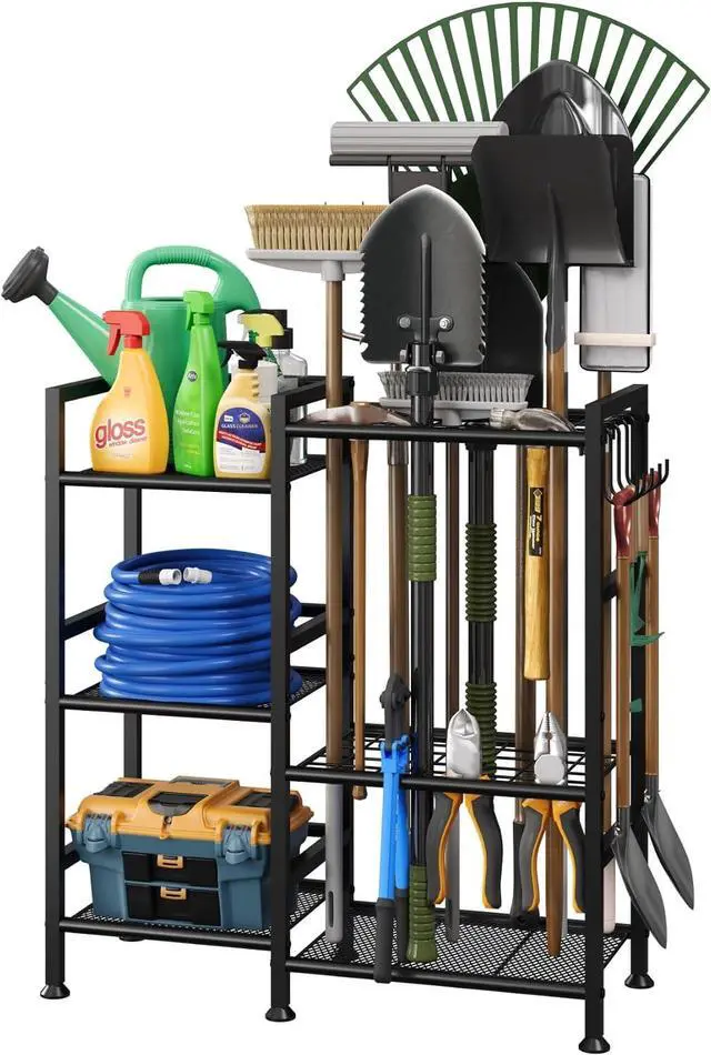 Main image of keomaisyto Garden Tool Organizer with Large Hooks, Garage Storage Rack