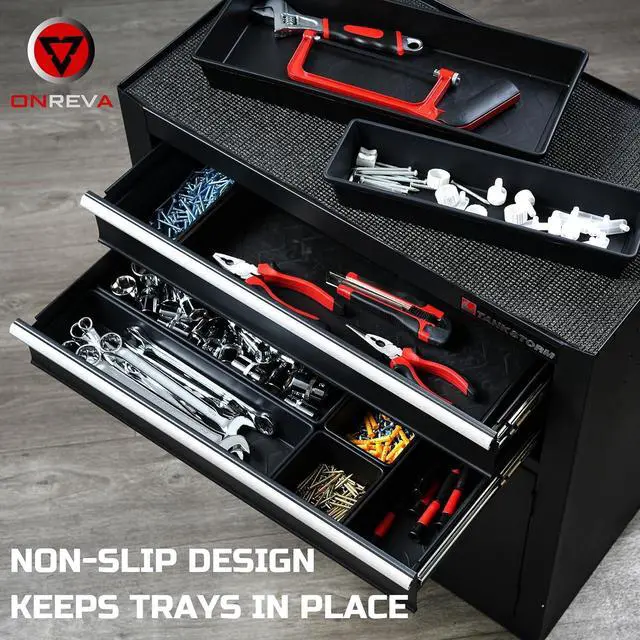 Alt view image 6 of 7 - ONREVA Tool Box Organizer Tray Divider Set, Extra Large Toolbox Trays, Tool Box Organizers and Storage Kit, Rolling Tool Chest Drawer Bins, Hardware Screwdrivers Pliers Organization, 12pcs