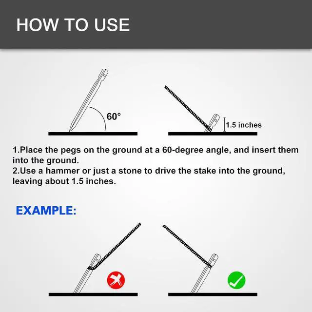 Alt view image 6 of 7 - GOLDCAMP Tent Stakes with Hammer Kit, Heavy Duty Camping Stakes Set with Canvas Storage Bag, 8 Pack 7075 Aluminum Tent Pegs with Stake Remover Hook for Tents Tarps Canopies Hiking Camping